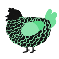 A black and spring chicken with a lace pattern