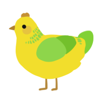 A yellow and grass chicken with a neck-band pattern