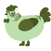 A gluppy and olive chicken with a neck-band pattern