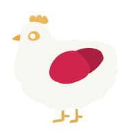A white and crimson chicken