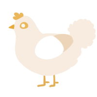 A cream chicken