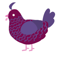 A wine and overcast chicken with a lace pattern