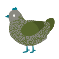 A ash and olive chicken with a double-lace pattern