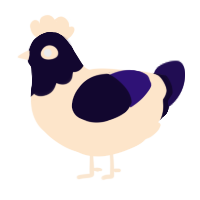 A tumblr and apple chicken with a head pattern