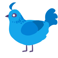 Drizzle, a sky and sapphire chicken with a neck-speckle pattern