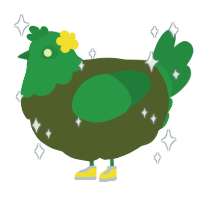 A olive and viridian chicken with a head pattern
