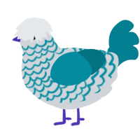A mist and sea chicken with a lace pattern