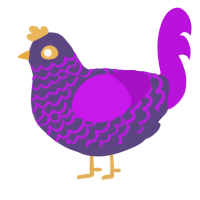 A overcast and amethyst chicken with a lace pattern