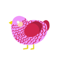 (unnamed), a lavender and crimson chicken with a lace pattern