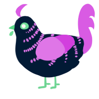 A tumblr and orchid chicken with a half-bar pattern