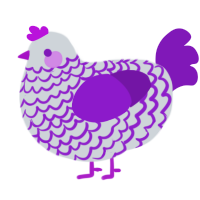 A mist and violet chicken with a lace pattern