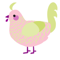 A rose and lemon chicken with a lace pattern