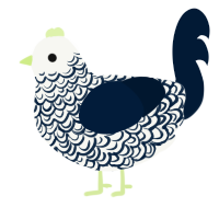 A white and tumblr chicken with a double-lace pattern