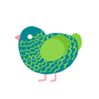 (unnamed), a teal and grass chicken with a lace pattern