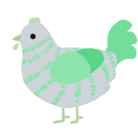 A mist and spring chicken with a bar pattern