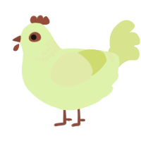 A apple and lemon chicken with a neck-band pattern