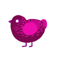 Raspberry, a wine and fuchsia chicken with a half-lace pattern