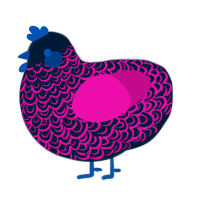 A tumblr and fuchsia chicken with a double-lace pattern