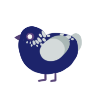 Snowberry, a navy and silver chicken with a neck-speckle pattern