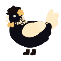 A cream and tumblr chicken with a neck-speckle pattern
