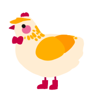 A cream and orange chicken with a neck-speckle pattern