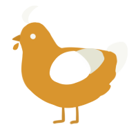 A orange and white chicken