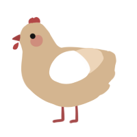 A beige and cream chicken