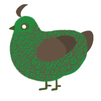 A viridian and bark chicken with a double-lace pattern