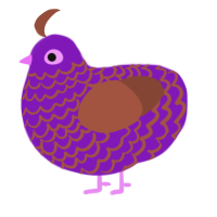 A violet and russet chicken with a lace pattern