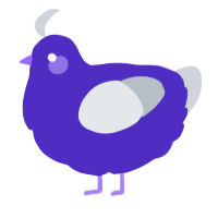 A indigo and mist chicken