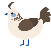 A cream and bark chicken with a neck-speckle pattern