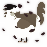 A apple and bark chicken with a neck-band pattern