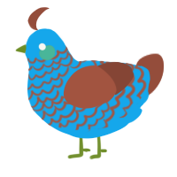 A sky and russet chicken with a lace pattern