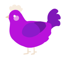 A amethyst and violet chicken