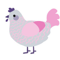 A mist and pink chicken with a lace pattern