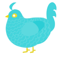 A aqua chicken with a lace pattern