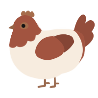 A cream and russet chicken with a head pattern