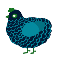 A tumblr and sea chicken with a lace pattern