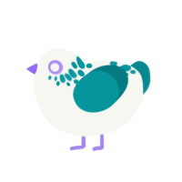 (unnamed), a white and teal chicken with a neck-speckle pattern