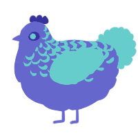 A ash and crimson chicken with a half-lace pattern