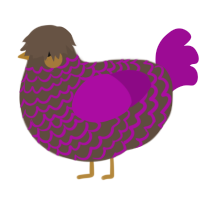 A bark and plum chicken with a lace pattern