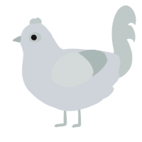 A mist and silver chicken