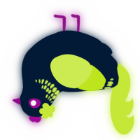 A tumblr and lime chicken with a neck-band pattern