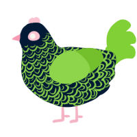 A tumblr and grass chicken with a double-lace pattern