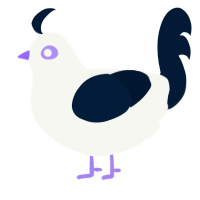 A white and tumblr chicken