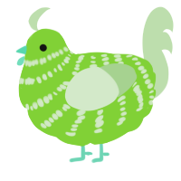 A grass and gluppy chicken with a bar pattern