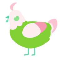 A grass and rose chicken with a head pattern