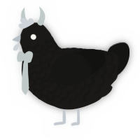 A sable and black chicken with a lace pattern