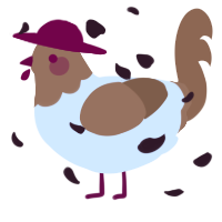 A white and brown chicken with a head pattern