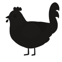 A sable chicken with a head pattern